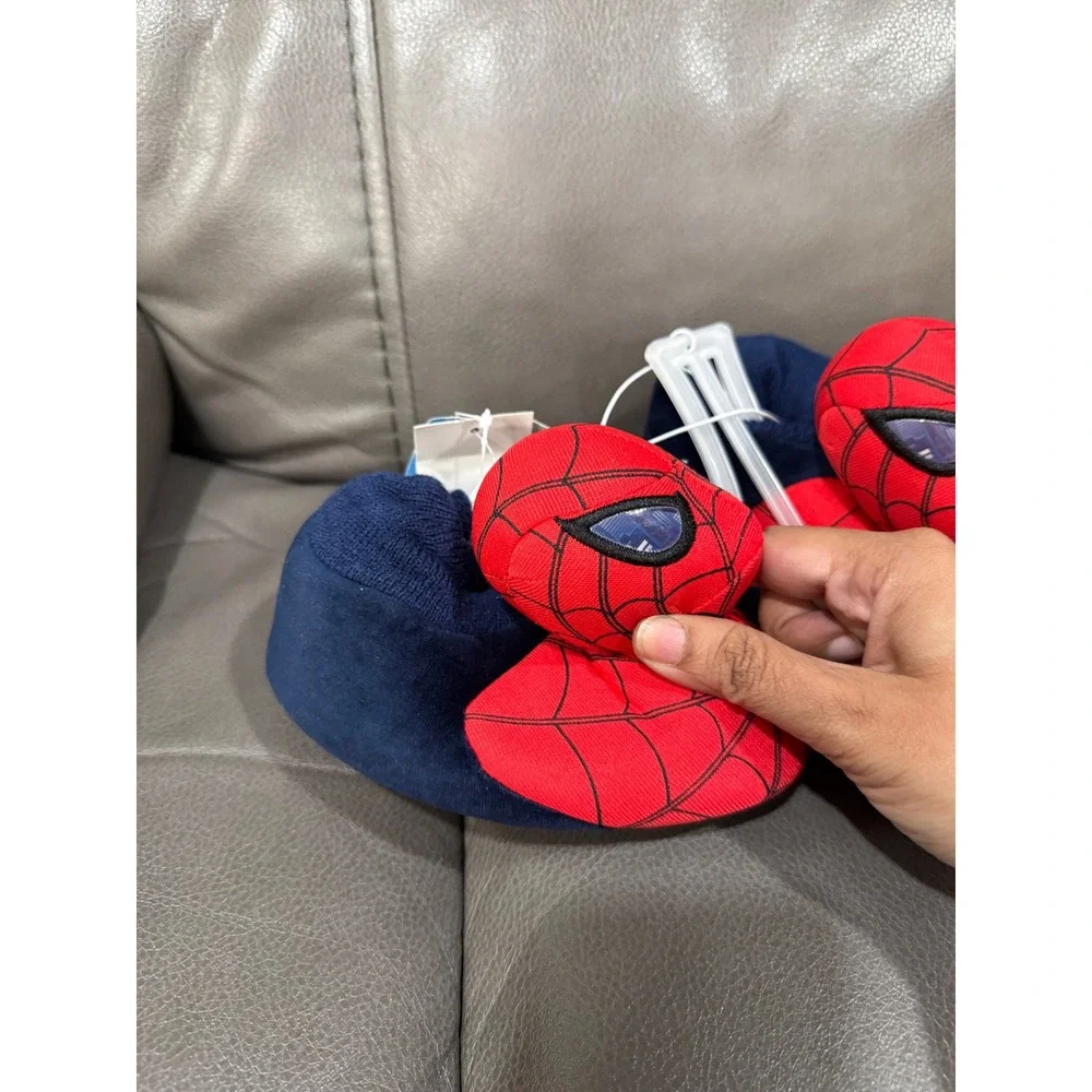 Marvel Spider-Man Homecoming Toddler Slippers Navy Red Size M 7/8 NWT